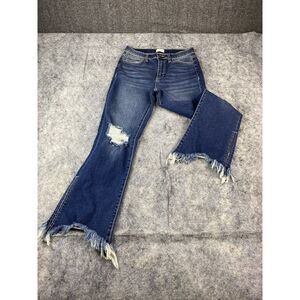 Sneak Peak Denim Distressed Flare Hem Jeans Y2K Style Size 9/W29